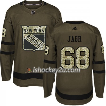 Mænd NHL New York Rangers Trøje Jaromir Jagr 68 Adidas 2017-2018 Camo Grøn Authentic